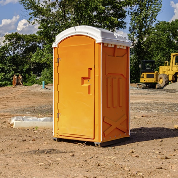 how often are the porta potties cleaned and serviced during a rental period in California Junction Iowa